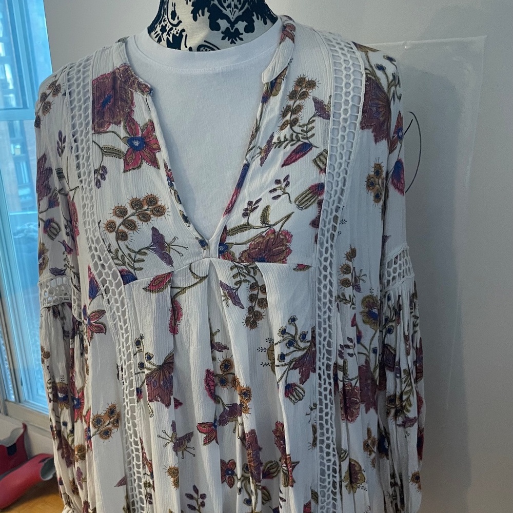 Women's Free People flowered tunic/dress Sz M